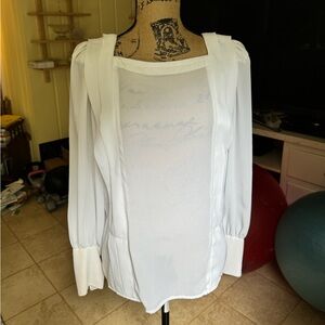 Vintage Anne Klein off white long sleeve top size 12